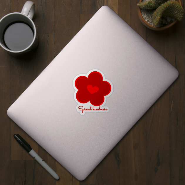 Spread kindness - red flower by Funky Flower Girl